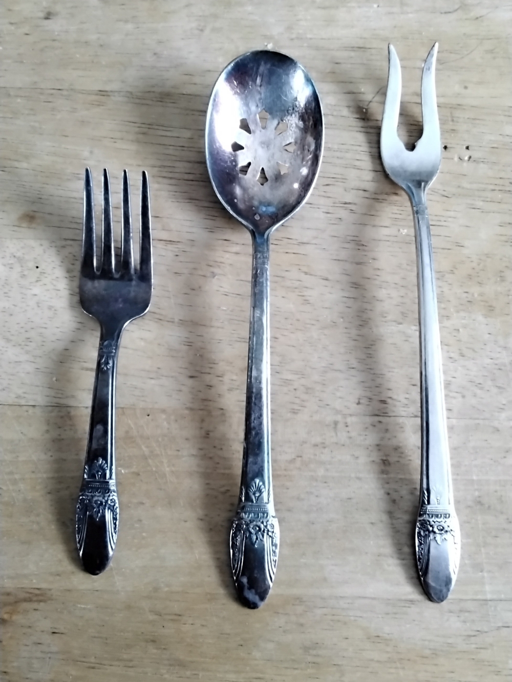 1847 Rogers Bros. Silver Plate Mini Fork, Relish Spoon & Piclke Fork Set
